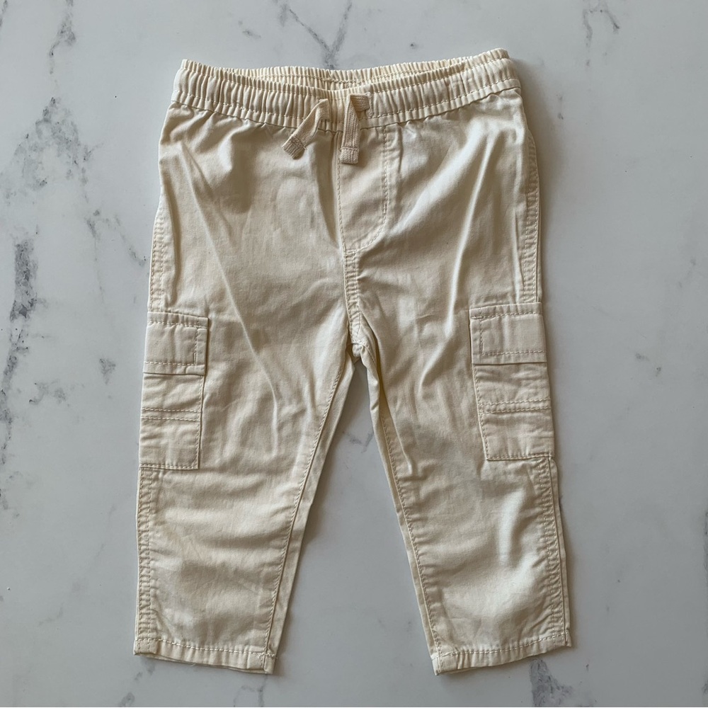 Kids Cream Cargo Pants